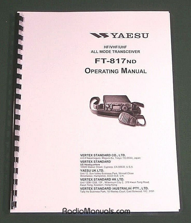 Yaesu FT-817ND Instruction Manual - Click Image to Close